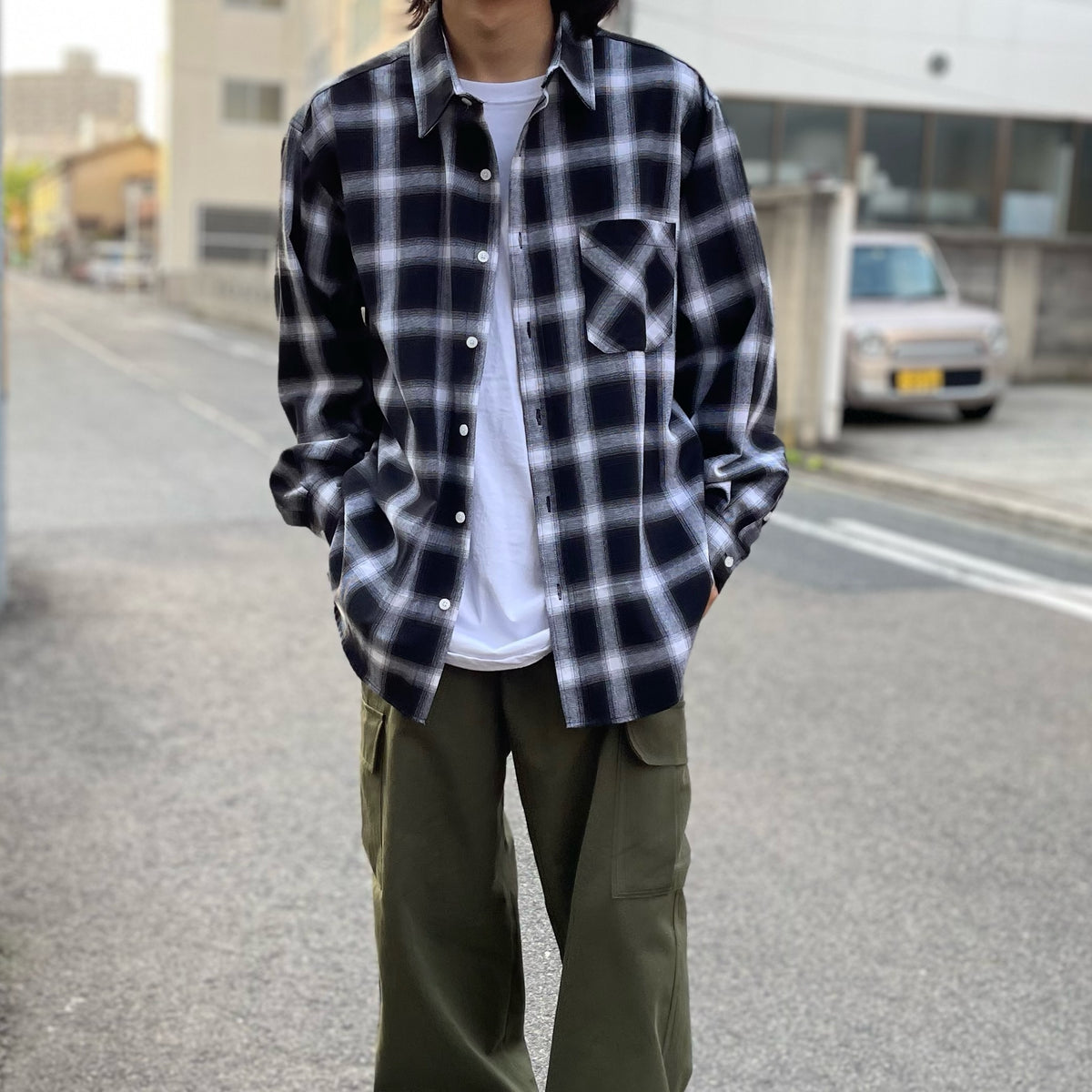 COOTIE  Linen Check Work S/S Shirt Check